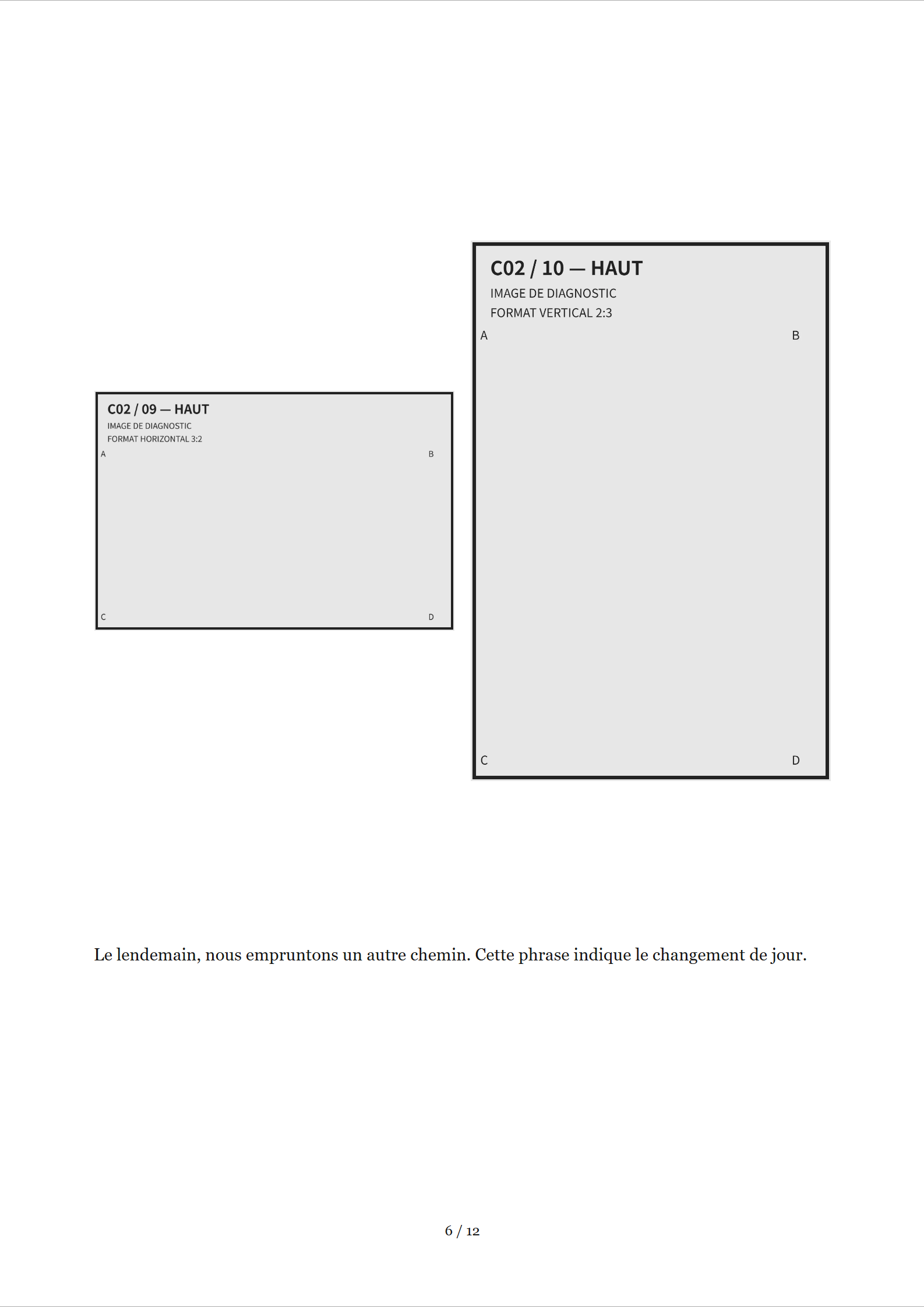 C02, page 6 sur 12 : rendu A4 avec 2 images de diagnostic